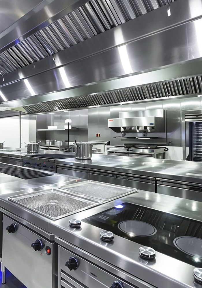 modern interior kitchen in a trendy restaurant