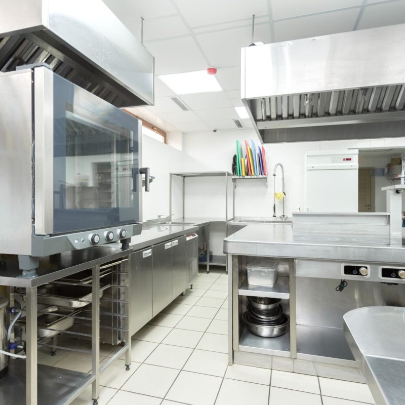 Modern kitchen equipment in a restaurant